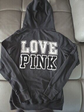 Black Victoria's Secret "Love Pink" lightweight hoodie